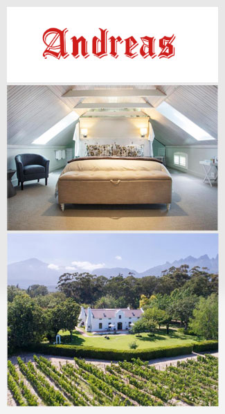 Übernachten auf einem Weingut in Südafrika - Vorstellung des Weingutes Andreas Wines, Region Paarl