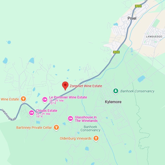 Zorgvliet Wines Map
