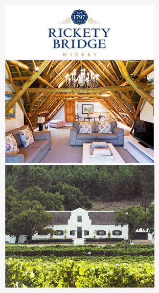 Übernachten auf einem Weingut in Südafrika - Vorstellung des Weingutes Rickety Bridge, Region Franschhoek